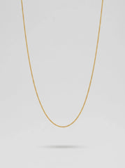 Fine Gold Box Chain Necklace – Minimalist Layering - 1mm Thin S Chain