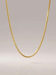 Fine Gold Box Chain Necklace – Minimalist Layering - 1.5mm Push Chain