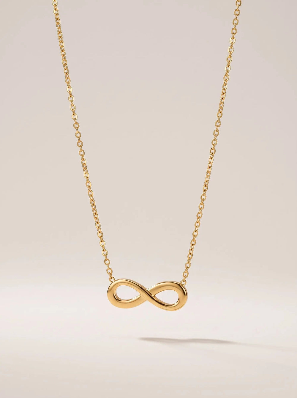 Gold Infinity Pendant Necklace – Figure-8 Symbol - 8-shaped Gold