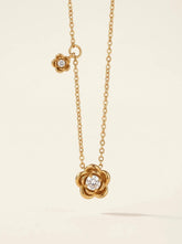 Gold Flower Pendant Necklace – Dainty Floral Charm