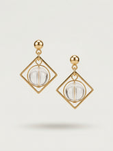 Gold-Tone Diamond Pearl Stud Earrings with S925 Silver Needles