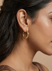 Gold Geometric Hoop Earrings – Waterproof Steel