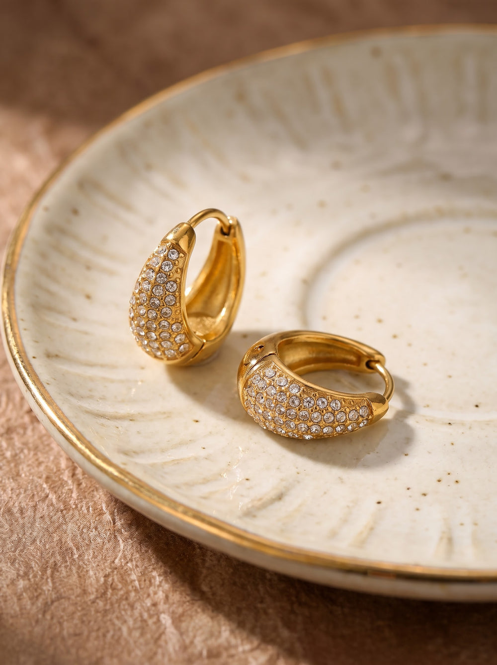 Gold Chunky Hoop Earrings – Bold 18K Huggie