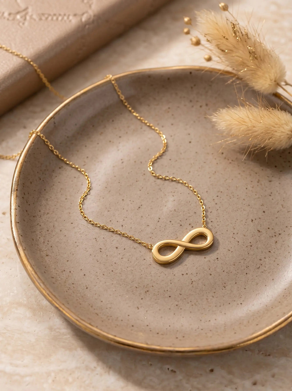 Gold Infinity Pendant Necklace – Figure-8 Symbol - 8-shaped Gold