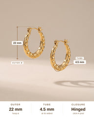 Gold Geometric Hoop Earrings – Waterproof Steel
