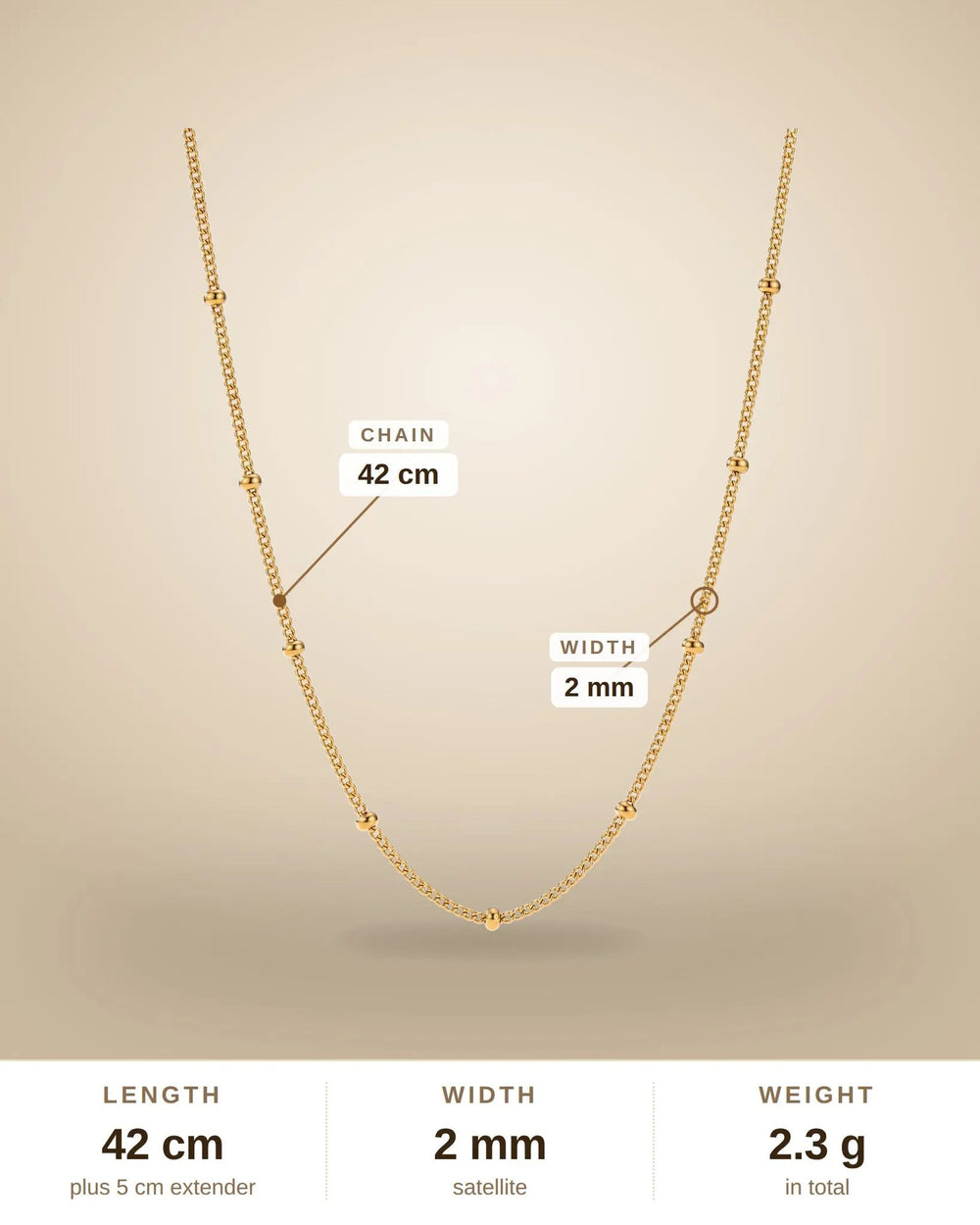 Fine Gold Box Chain Necklace – Minimalist Layering - Side Clip Bead