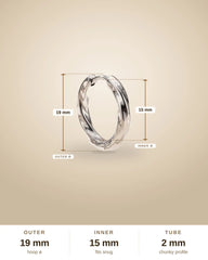 Chunky Oval Hoop Earrings - PVD Titanium Steel - Silver