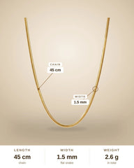 Fine Gold Box Chain Necklace – Minimalist Layering - 1.5mm Push Chain