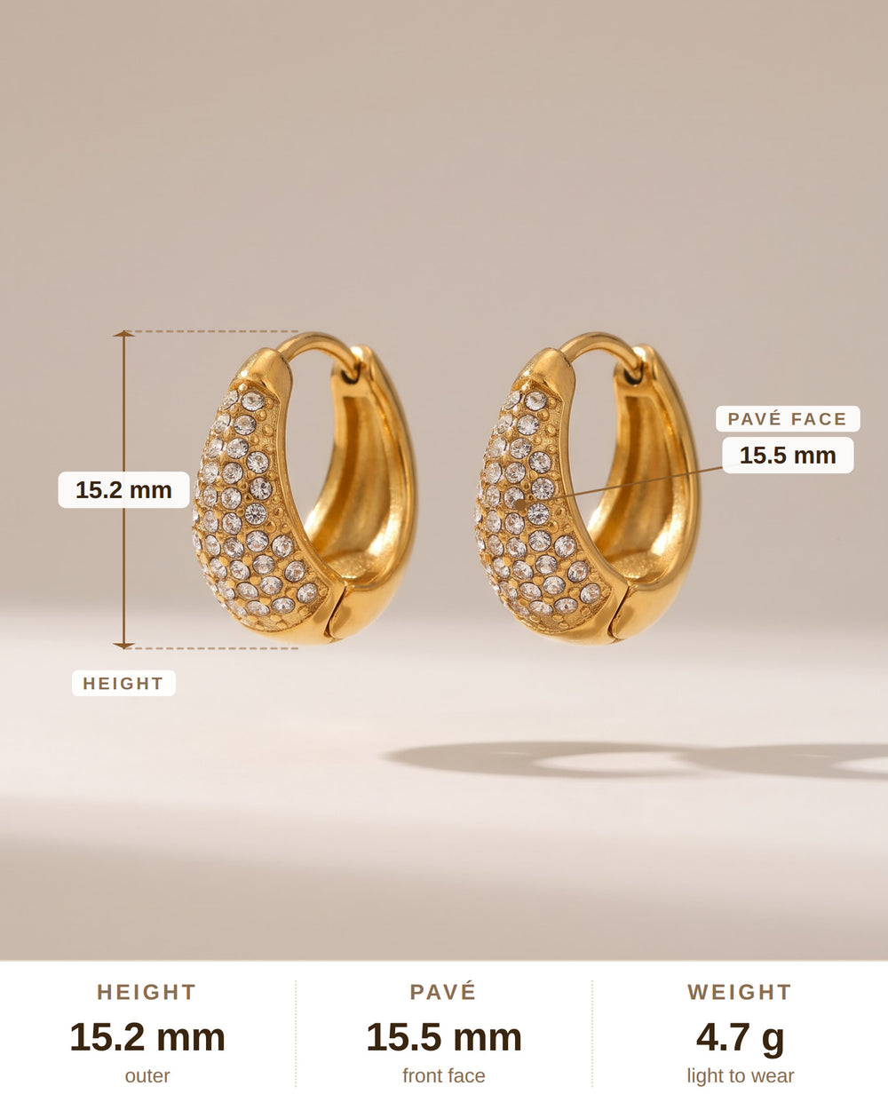 Gold Chunky Hoop Earrings – Bold 18K Huggie