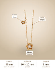 Gold Flower Pendant Necklace – Dainty Floral Charm