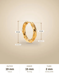 Chunky Oval Hoop Earrings - PVD Titanium Steel - Gold