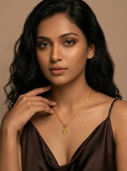 Gold Tree Motif Stainless Steel Necklace & Earrings Set