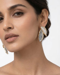 Gold-Tone Alloy Floral Bow Knot Drop Earrings