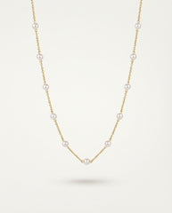 Gold Pearl Clavicle Necklace