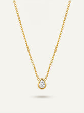 Gold Water Drop Pendant Necklace – Stainless Steel 18K Gold Plated
