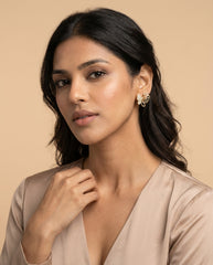 Gold Butterfly Earrings – Elegant Metallic Tone with Crystal Sparkle