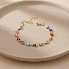 Multicolor Evil Eye Bracelet for Women – Adjustable Nazar Protection Charm Bracelet