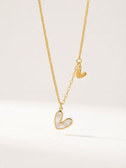 Gold Plated Titanium Steel Large & Small Heart Necklace