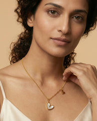 Gold Plated Titanium Steel Large & Small Heart Necklace