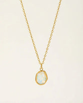 Gold-Plated Geometric Zircon Pendant Necklace – Stainless Steel, Adjustable