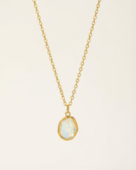 Gold-Plated Geometric Zircon Pendant Necklace – Stainless Steel, Adjustable
