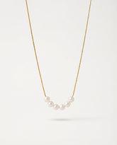 18K Gold Women's Stainless Steel Pendant Necklace with Pearls 47cm