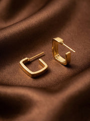 Gold-Tone Geometric Hoop Earrings