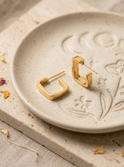 Gold-Tone Geometric Hoop Earrings