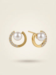 S925 Silver Needle Pearl Butterfly Knot Earrings