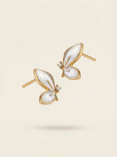 S925 Silver Pearl Butterfly Knot Stud Earrings