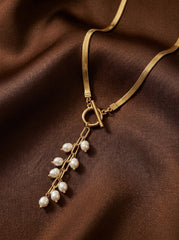 Gold Plated Stainless Steel Toggle Snake Chain Pendant