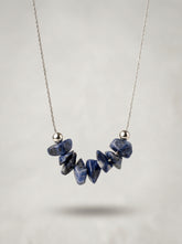 Blue Lapis Lazuli Pendant Necklace in Silver-Tone