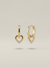 Gold Plated Stainless Steel Geometric Heart Drop Earrings for Women