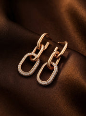18k White Gold Plated Copper Alloy Drop Earrings