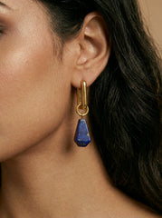 Gold-Tone Lapis Lazuli Geometric Earrings
