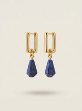 Gold-Tone Lapis Lazuli Geometric Earrings
