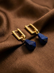 Gold-Tone Lapis Lazuli Geometric Earrings