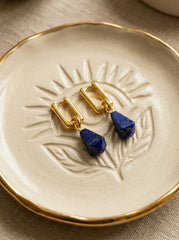 Gold-Tone Lapis Lazuli Geometric Earrings