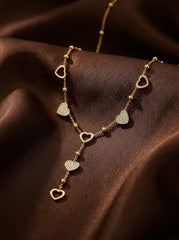 Gold Heart Pendant Necklace – Stainless Steel, One Size