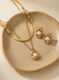 18K Gold Plated Pearl Four-Piece Jewelry Set - Confident Everyday Wear