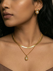 18K Gold Plated Pearl Four-Piece Jewelry Set - Confident Everyday Wear