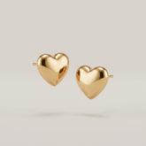 18K Gold Heart Earrings Stainless Steel