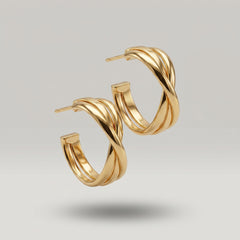 Gold Irregular Butterfly Knot Earrings with S925 Silver Needle Hooks