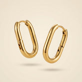Gold U-Shaped Stainless Steel Earrings 14K Plated