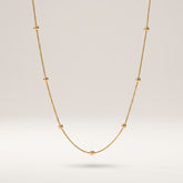 18K Gold Round Snake Bead Chain Necklace Stainless Steel