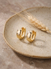 Gold Geometric 3D Hoop Earrings - 18K PVD Stainless Steel
