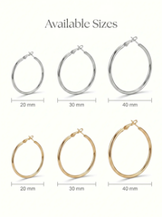 Classic Round Hoop Earrings - Electroplated 201 Stainless Steel