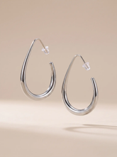 Geometric Oval Hoop Earrings – 316L Stainless Steel PVD