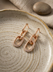 18k White Gold Plated Copper Alloy Drop Earrings