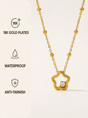 Gold-Plated Stainless Steel Star Pendant Necklace